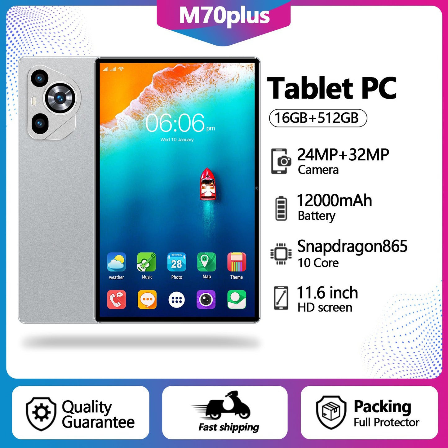 10 inch Tablet M70PLUS Android 15